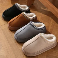 Fashion Fluffy Platform Slippers for Women 2025 Winter Plush Warm Cotton Shoes Woman Comfort Non Slip Unisex Home Slippers New