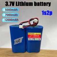 Rechargeable Li-ion Battery 1S2P 18650 3.7V 12000MAH, with 2p, Integrated BMS, RC Helicopter, Electric Tool, Emergency Battery