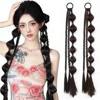 Bubble Braided Ponytail Synthetic Wig Extension Hair Accessories for Women Hair Tie Braid Ponytail Boxing Twist Hair Pieces