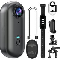 Kamera akcji 4K Mini WIFI 128 GB Przenośny rejestrator wideo Thumb POV z wodoodporną kamerą IPX7 do mocowania na kasku Vlogging (czarny)