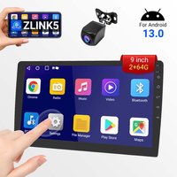 Universal 9" Double Din Car Stereo with Wireless Carplay & Android Auto, Car Radio with BT 4.1/Mirror Link/Backup Camera/FM/AM