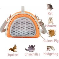 Hamster Travel Carrier Bag Chinchilla Guinea Pig Bunny Breathable Carrier Cage Warm Soft Travel Walking Small Animal Carrier