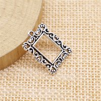 IFOCUS 10pcs/Lot Retro Rectangle Photo Frame Charms For DIY Jewelry Making Zinc Alloy 20x15mm/0.79x0.59inch