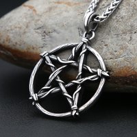 Gothic Vintage Star of David Pendant Necklace Fashion Punk 316L Stainless Steel Pentagram Necklaces For Men Women Party Jewelry