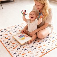 HappyFlute 130*130CM Cartoon Picnic Mat Dust Blanket Camping Mat Beach Mattress Floor Carpet Outdoor Lawn Mat