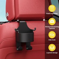 2Pcs Car Seat Headrest Hook Hanger Storage Organizer Universal with Cup Holder for Handbag Fit Universal Vehicle Car Accessories