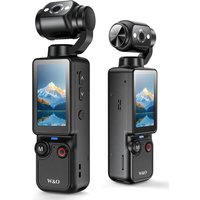 W&O 4K Portable Handheld Vlog Camera,180° Rotatable Lens,1.9" HD Screen,One Click Recording, Mini Action Cam for Sports & Travel