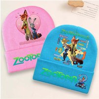 AliExpress Potdemiel Disney Zootopia 2 Knitted Hat Anime Character Print Knit Beanie Girls Winter Cycling Warmth Hats Cartoon Kawaii Casual Cap Gifts