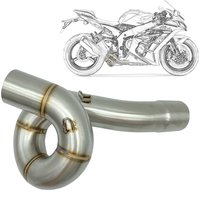 ZX6R Exhaust Pipe Stainless Steel Motorcycle Exaust Pipe Middle Section For Kawasaki ZX6R 2009-2019 Moto Racing Exaust Stainless