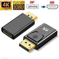 4K DP to HDMI Adapter – DisplayPort Male to HDMI Female Converter, Transmits Video and Audio for Computers, Laptops and HDTVs