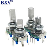 5PCS Half / Plum Axis Rotary Encoder, Handle Length 15mm / 20mm Code Switch / EC11 / Digital Potentiometer With Switch 5Pin 3Pin