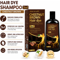 Brown Hair Color Shampoo 3 in 1 Fast hair Dye Shampoo For Gray Hair Natural Hair Color Protective Sleeve for Women Men 100ml