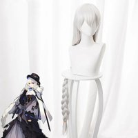Anime jeu archevaliers Cosplay spectre Costume perruques pour adulte longue argent blanc torsion tresse cheveux synthétiques Halloween jeu de rôle perruque