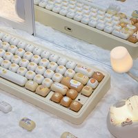 134-key BagCat Keycap MOG-shaped PBT Dye Sublimation MOG Contour Compatible with MX for Keyboard Fit 61/64/68/87/96/104/108