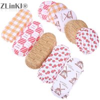 100Pcs Bread Paper Tray Baking Cups Muffins Hamburger Oil-Proof Practical Mini Snack Heat Resistant Cake Tools
