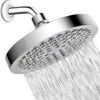 Black Silver 6 inches High Pressure Rainfall Shower Head Large Flow Showerhead Anti-Clogging Nozzles Bathroom Accessories