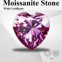 Moissanite Stone Heart Shape Pink Color VVS1 With Certificate For Pass Diamond Tester Charms Top Jewelry Making Materials