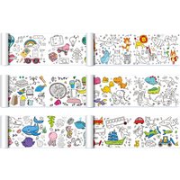 90cm Animal Canvas Children's Drawing Roll DIY Coloring Paper Roll Color Filling Graffiti Paper-cut Painting Educational School