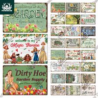 Putuo Decor Garden Vintage Tin Sign Plaques Metal Retro Posters Wall Art Decoration for Backyard Room Rustic Home Farmhouse Gift