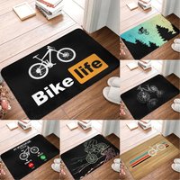 AliExpress NONE Bike Life Cycling Welcome Doormat Soft Room Carpet Kitchen Foot Mat Bicycle Pattern Entrance Mat for Bikers Home Decor