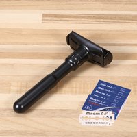 Mingshi Metal Adjustable Safety Razor Travel Double Edge Classic Men Shaving Black Hair Removal Shaver with 5 Blades