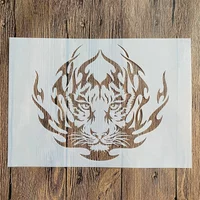 A4 29 *21cm DIY mandala mold for painting stencils stamped photo album embossed paper card on wood, fabric, wall Animals tigers