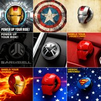 Marvel Captain America Iron Man Car Ignition Cover Engine Start Button Anime Car Trim Sticker Accessories Toy for Auto