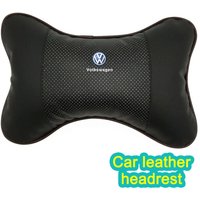 Car leather headrest,breathable perforated neck pillow,car accessories,for Volkswagen Passat Santana Tiguan Golf Bora Jetta