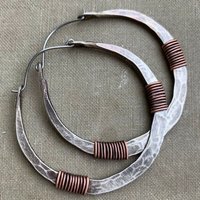 Vintage Minimalist Textured Design Silvery Hoop Earrings for Women's Fashion Festival Vacation Jewelry Accessories Perfect Gifts