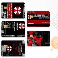 Game R-Resident E-Evil-S Credit Card Stickers 4PCS Anti-scratch Waterproof Skin for Bank Debit Decorative Protection