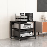 CD Rack Adjustable Rolling Metal CD Rack Shelf Audio Gear Amplifier Tube Amp Stand Storage Organizer Home Theater Studio