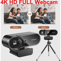 4K Full HD Webcam with Microphone Autofocus 8MP Website Camera for Windows PC Laptop IOS Macbook External Web Cam Video Calling