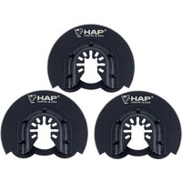 3PCS HSS Half Moon Oscillating Multi Tool Saw Blade Universal Quick-fit for Wood Nails Metal Plastic Hardwood Drywall Cutting