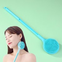 1Pcs Silicone Back Scrubber Brush Body Deep Cleansing And Exfoliating Massage Double-Sided Soft Bristles Brush Long Handle