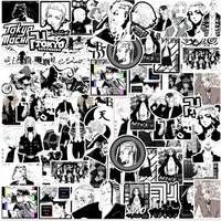 50PCS New Black and White Tokyo Avengers Graffiti Anime Laptop Guitar Motorcycle Luggage Skate Bike Stickers