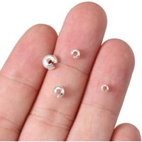10pcs 925 Sterling Silver Open Round Fastener Crimp End Caps Cover Clasps Leather Rope Fold Clip Beads Charm for Jewelry Making