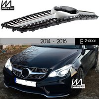 W207 Diamonds Grill, Black Silver Front Grille for Mercedes E Class Facelift 2-Door Coupe C207 Convertible A207 2014 - 2016