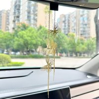 Car Rearview Mirror Pendant Decorative Fashion Trend Elegant Delicate Butterfly Long Tassel Hanging Pendant Gift Accessories