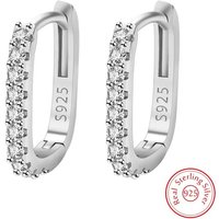 Fashion kpop 925 Sterling Silver luxury Crystal Jewelry Zircon Circle Hoop Earrings for Woman Lady Wedding Party Holiday Gifts