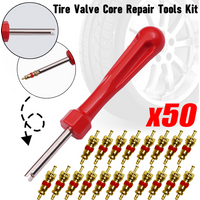 10-50Pcs Bike Tire Valve Core with Slotted Handle Screwdriver Kit Copper Valve Stem Core Removal Repair Tools for Auto Moto Bike