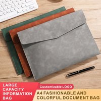 PU Leather A4 Document Bag, 7 Colors, File Folder for Office & Travel, Stylish Organizer