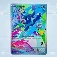2026 English Popplio Full Art Holo Rare DIY Textured Fan Art Pokemon Premium Anime Collectible Card