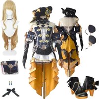 ♥ New 2026 Game Genshin Impact Navia Cosplay Costume Wig Dress Uniform Fontaine Spina Di Rosula Hat Earrings Gloves ★Bear House