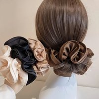 Korean Big Hair Tie Ribbon Scrunchies Satin Elastic Hair Band Bow Women Simple Temperament New Style Ponytail Hair Accessories
