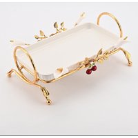 Iron Art Creative Tray Modeling Fruit Plate Afternoon Tea Snack Serving Tray Rack Cake Home Accessories Plateau XY40TP
