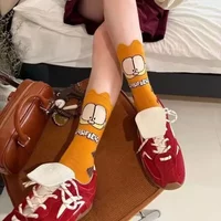 Hot Garfields Show Men's Mid-calf Socks Unisex Novelty Kawaii Garfield Printed Anime Autumn Winter Warm Formal Socks
