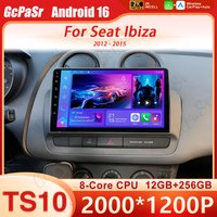 Car Radio For Seat Ibiza 2012 - 2015 2K QLED Android 16 Multimedia Video Player GPS 4G WIFI CarPlay Auto Wireless Stereo No 2Din