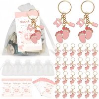 5/10sets New Heart-shaped Foot Baby Bottle Key Chain Perfect for Baby Gifts, Gender Reveal, Birthday The Perfect Party Gift