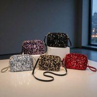 Colorful Sequins Crossbody Bag Simple INS Solid Color Sequins Shoulder Bag Underarm Bag Phone Purse Evening Clutch Bags Handbag