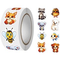 100-500pcs Cartoon Animals Stickers Birthday Wedding Party Gift Wrapping Label Scrapbook Reward Stationery Stickers